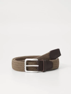 Pasek pleciony Jack&Jones beżowy