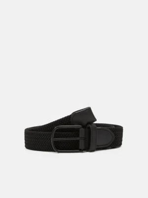 Pasek pleciony Jack&Jones czarny