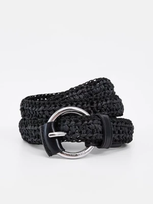 Pasek pleciony Michael Kors czarny