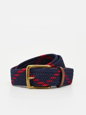 Pasek pleciony Polo Ralph Lauren granatowy
