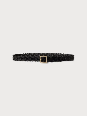 Pasek pleciony Polo Ralph Lauren czarny