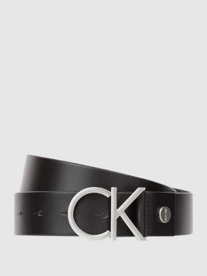 Pasek skórzany z aplikacją z logo CK Calvin Klein