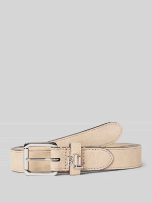 Pasek skórzany z aplikacją z logo Lauren Ralph Lauren