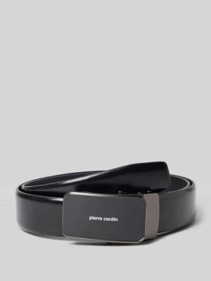 Pasek skórzany z detalem z logo Pierre Cardin