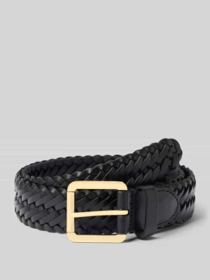 Pasek skórzany z efektem plecionki ze sprzączką Lauren Ralph Lauren