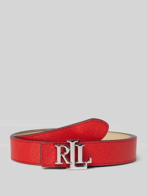 Pasek skórzany z fakturowanym wzorem Lauren Ralph Lauren