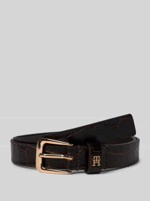 Pasek skórzany z fakturowanym wzorem Tommy Hilfiger