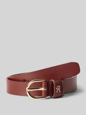 Pasek skórzany z monogramem z logo Tommy Hilfiger