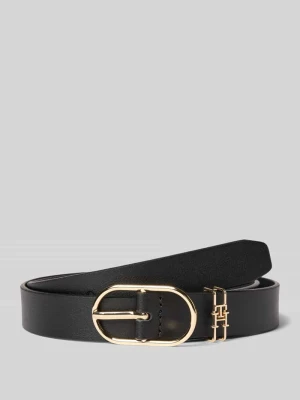 Pasek skórzany z owalną klamrą Tommy Hilfiger