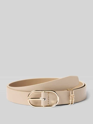 Pasek skórzany z owalną klamrą Tommy Hilfiger