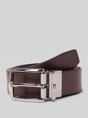 Pasek skórzany z wytłoczonym logo Tommy Hilfiger