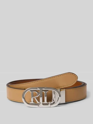 Pasek skórzany ze sprzączką z logo Lauren Ralph Lauren