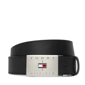 Pasek Tommy Hilfiger Th Flag Plaque Belt AM0AM14322 Czarny
