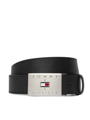 Pasek Tommy Hilfiger Th Flag Plaque Belt AM0AM14322 Czarny