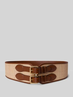 Pasek w talii z plecionki słomkowej z podwójną sprzączką Lauren Ralph Lauren