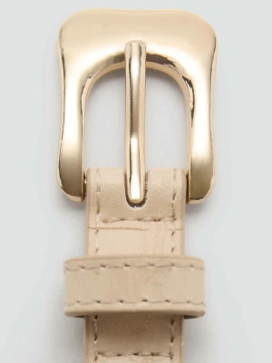 Pasek z imitacji skóry krokodyla waniliowy - Kobieta - - MANGO