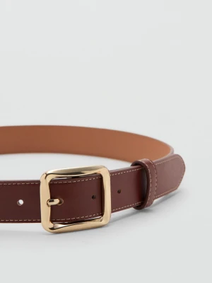 Pasek z kwadratową klamrą brązowy - Kobieta - - MANGO