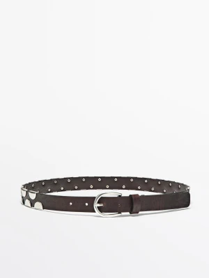 Pasek Z Metalowymi Aplikacjami - Brązowy - - Massimo Dutti - Kobieta