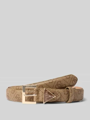 Pasek z nadrukiem z logo na całej powierzchni model 'Noelle' Guess Camel