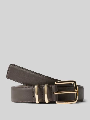 Pasek z naturalnej skóry bydlęcej model 'Plum-ML_Sz30' Boss Ciemnobrązowy