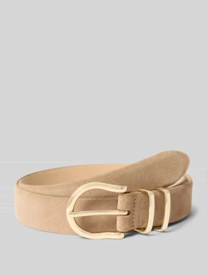 Pasek z naturalnej skóry bydlęcej w imitacji weluru WEINMANN