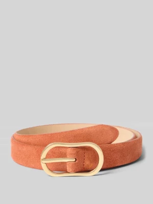 Pasek z naturalnej skóry bydlęcej w imitacji weluru WEINMANN