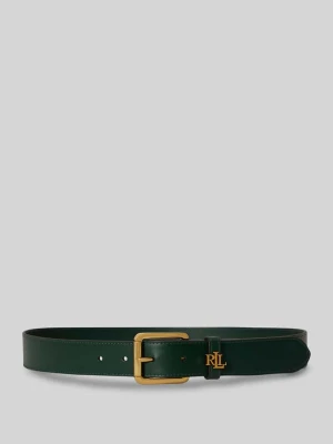 Pasek z naturalnej skóry bydlęcej z detalem z logo Lauren Ralph Lauren Trzcinowy