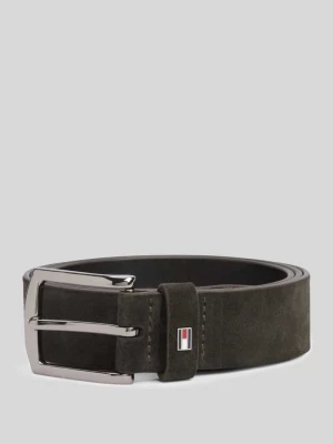 Pasek z naturalnej skóry model 'DENTON 3.5 SUEDE' Tommy Hilfiger Ciemnobrązowy