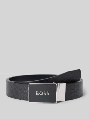 Pasek z naturalnej skóry model 'Icon' Boss Czarny