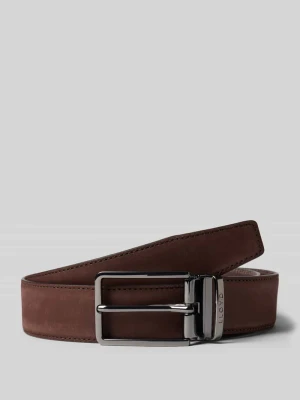 Pasek z naturalnej skóry model 'Nubuck' Lloyd Ciemnobrązowy