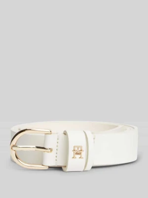 Pasek z naturalnej skóry z aplikacją z logo Tommy Hilfiger