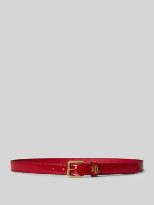 Pasek z naturalnej skóry z detalem z logo Lauren Ralph Lauren