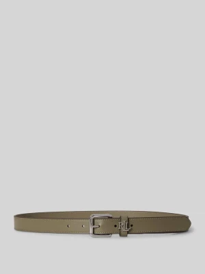 Pasek z naturalnej skóry z detalem z logo Lauren Ralph Lauren