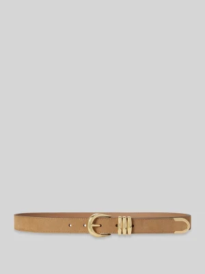 Pasek z naturalnej skóry z metalicznymi akcentami Lauren Ralph Lauren Camel