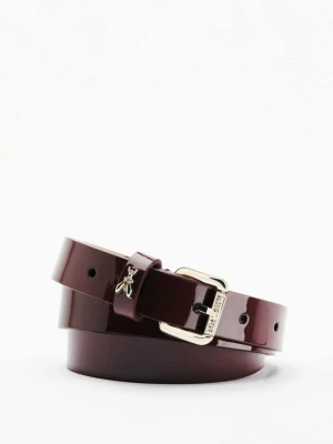 Pasek z niskim stanem z błyszczącej skóry PATRIZIA PEPE