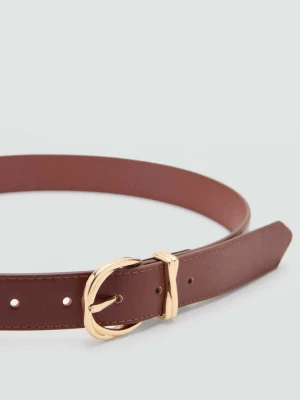 Pasek z owalną klamrą brązowy - Kobieta - - MANGO
