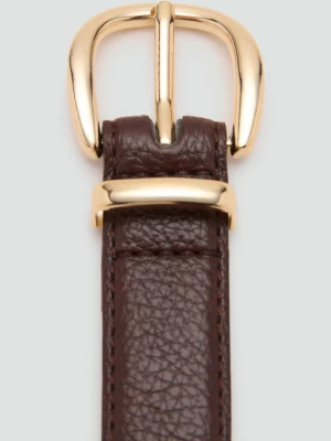 Pasek z owalną klamrą czekoladowy - Kobieta - - MANGO
