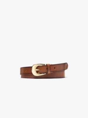 Pasek z polerowanej skóry Michael Kors BRĄZOWY (Brązowy)