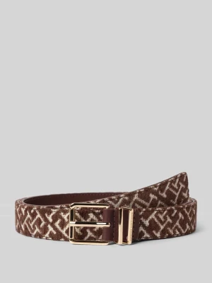 Pasek z wzorem na całej powierzchni Tommy Hilfiger Ciemnozielony