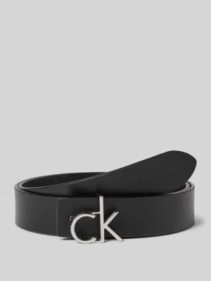 Pasek ze skóry bawolej z detalem z logo CK Calvin Klein