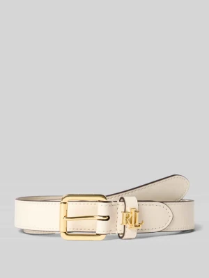 Pasek ze skóry bydlęcej z aplikacją z logo Lauren Ralph Lauren