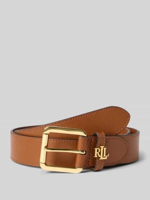 Pasek ze skóry bydlęcej z aplikacją z metką Lauren Ralph Lauren