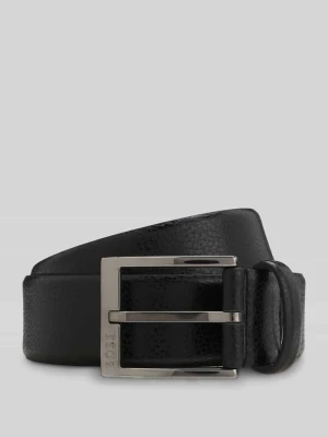 Pasek ze skóry bydlęcej z detal z logo model 'Elloy-Gr_Sz35' Boss Czarny