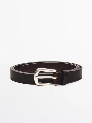 Pasek Ze Skóry Nappa - Brązowy - - Massimo Dutti - Mężczyzna