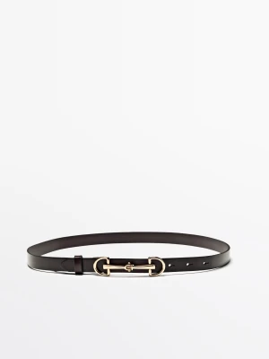 Pasek Ze Skóry Nappa W Jeździeckim Stylu - Brązowy - M / 85cm - Massimo Dutti - Female