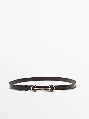Pasek Ze Skóry Nappa W Jeździeckim Stylu - Brązowy - - Massimo Dutti - Kobieta