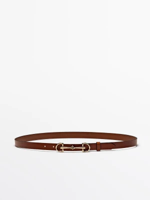 Pasek Ze Skóry Nappa W Jeździeckim Stylu - Skórzany - - Massimo Dutti - Kobieta