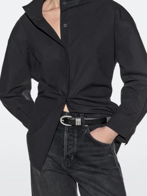 Pasek Ze Skóry Nappa Z Metalowym Elementem - Czarny - - Massimo Dutti - Kobieta