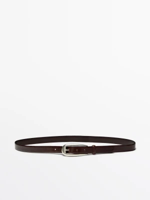 Pasek Ze Skóry Nappa Z Zaokrągloną Sprzączką - Brązowy - M / 85cm - Massimo Dutti - Female