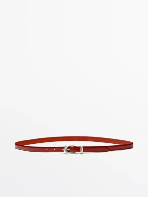 Pasek Ze Skóry Nappa Ze Szlufką - Czerwony - S / 80cm - Massimo Dutti - Female